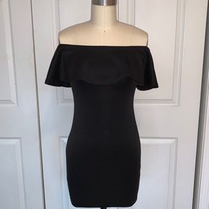 Bloomingdale’s Black Off Shoulder Bodycon Dress